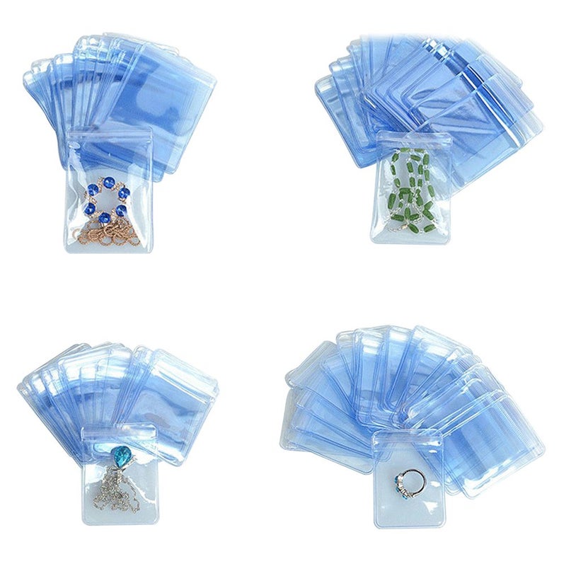 MITOB Self Seal Plastic Bags Zipper Lock Clear PVC Jewelry Packing Storage Bag for Zip Anti-oxidation Lock Poly Pouch (100, 7x11cm (2.7x4.3 inch)) - Image 1